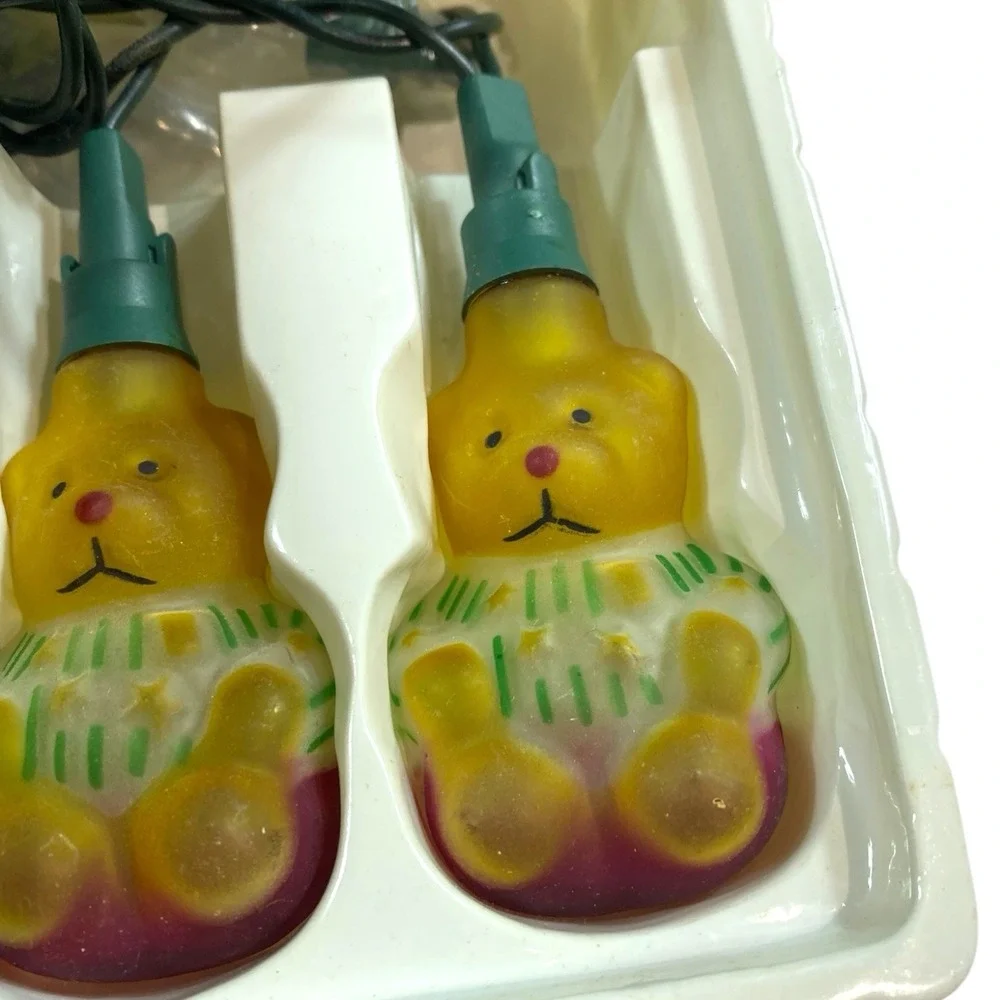 Holiday Time 10 Glass Teddy Bear String Christmas Lights in Box 9.5'‎ Long